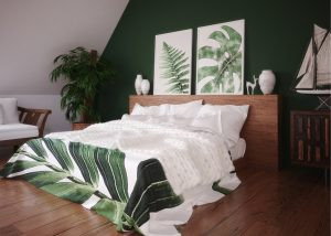 Jak urządzić sypialnię w kolorze butelkowej zieleni?