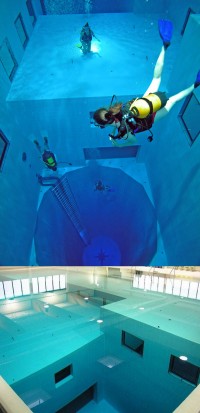Nemo 33 najgłębszy kryty basen na świecie Zbudowano go w Brukseli Największa głębokość to 34,5 metra