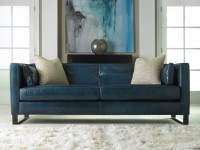 Nowoczesna niebieska skórzana sofa
