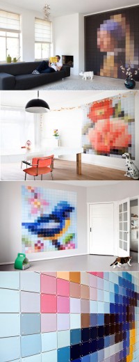 Pixele na ścianie