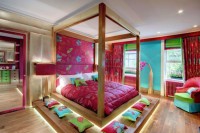 bardzo kolorowa sypialnia