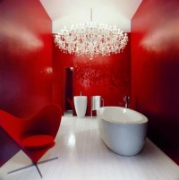 czerwona luksusowa łazienka