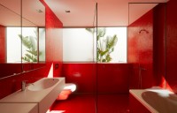 czerwona  łazienka