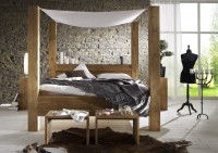 drewniane romantyczne łóżko