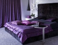 luksusowa fioletowa sypialnia