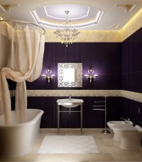 stylowa fioletowa łazienka