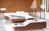 sypialnia drewno i nowoczesny styl