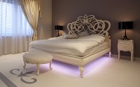 sypialnia eleganckie podświetlane łóżko