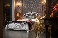 sypialnia luksusowe metalowe kute łóżko