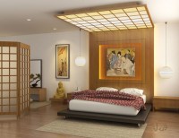 sypialnia w stylu  japońskim