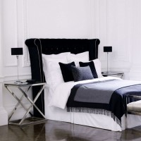 Łóżko biało czarne