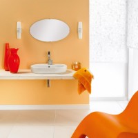 łazienka morelowe kolory