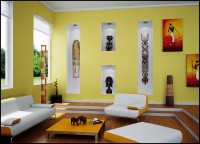 żółte ozdobne ściany