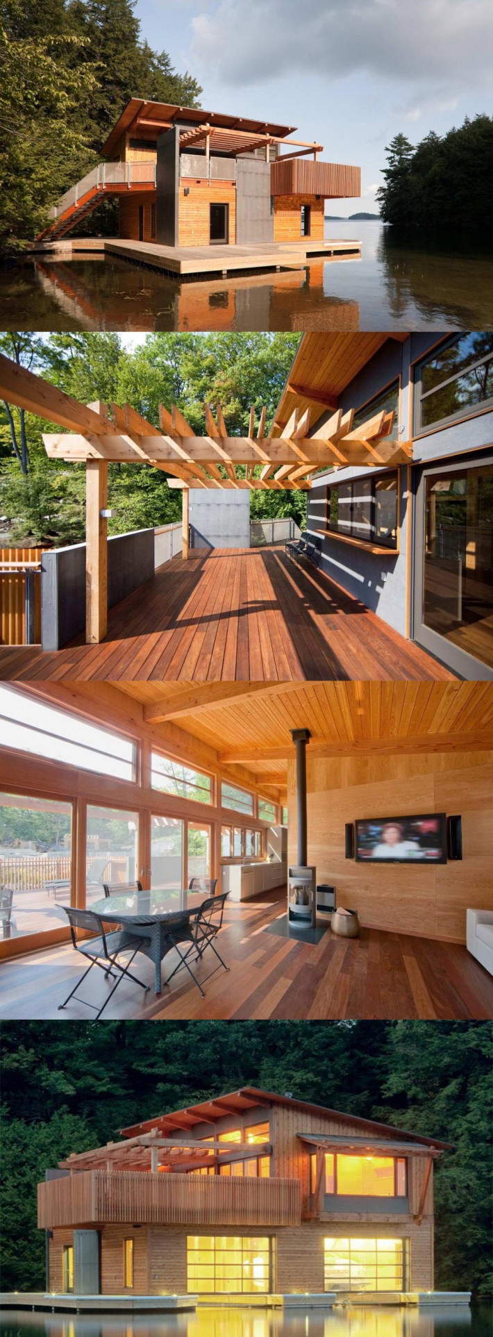 drewniany dom nad jeziorem
