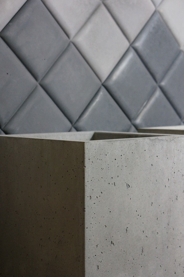 Donica i płytki 3D z betonu architektonicznego